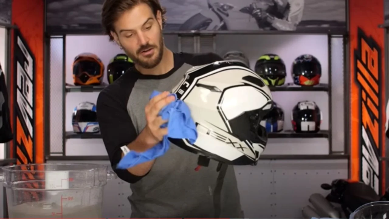 how to clean inside of motorcycle helmet