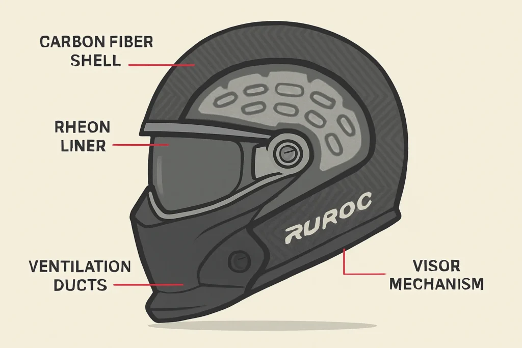 Is Ruroc a Good Helmet? My Honest Review as a Fellow Rider 2 Illustrated Helmet Breakdown Diagram